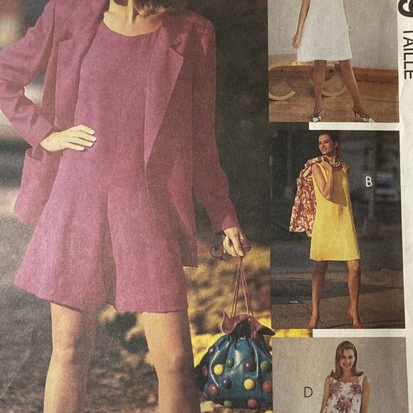 McCalls 5859 Dress Jacket Romper Pattern Miss 6-12 Princess Seams Loose Fit - Picture 1 of 5